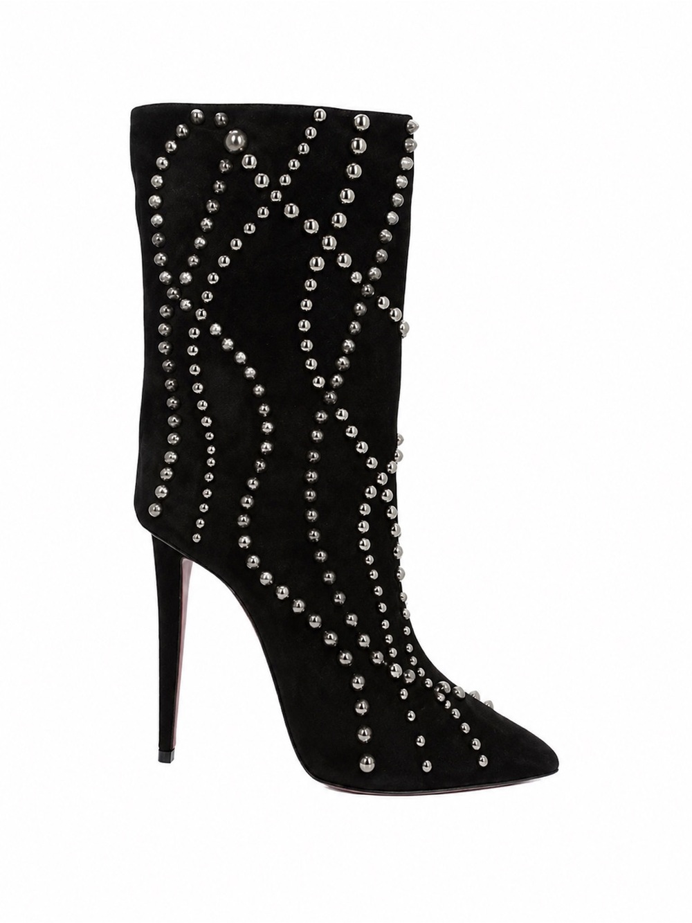Christian Louboutin spike boots 
Black Studded Pointed-Toe Stiletto Boot